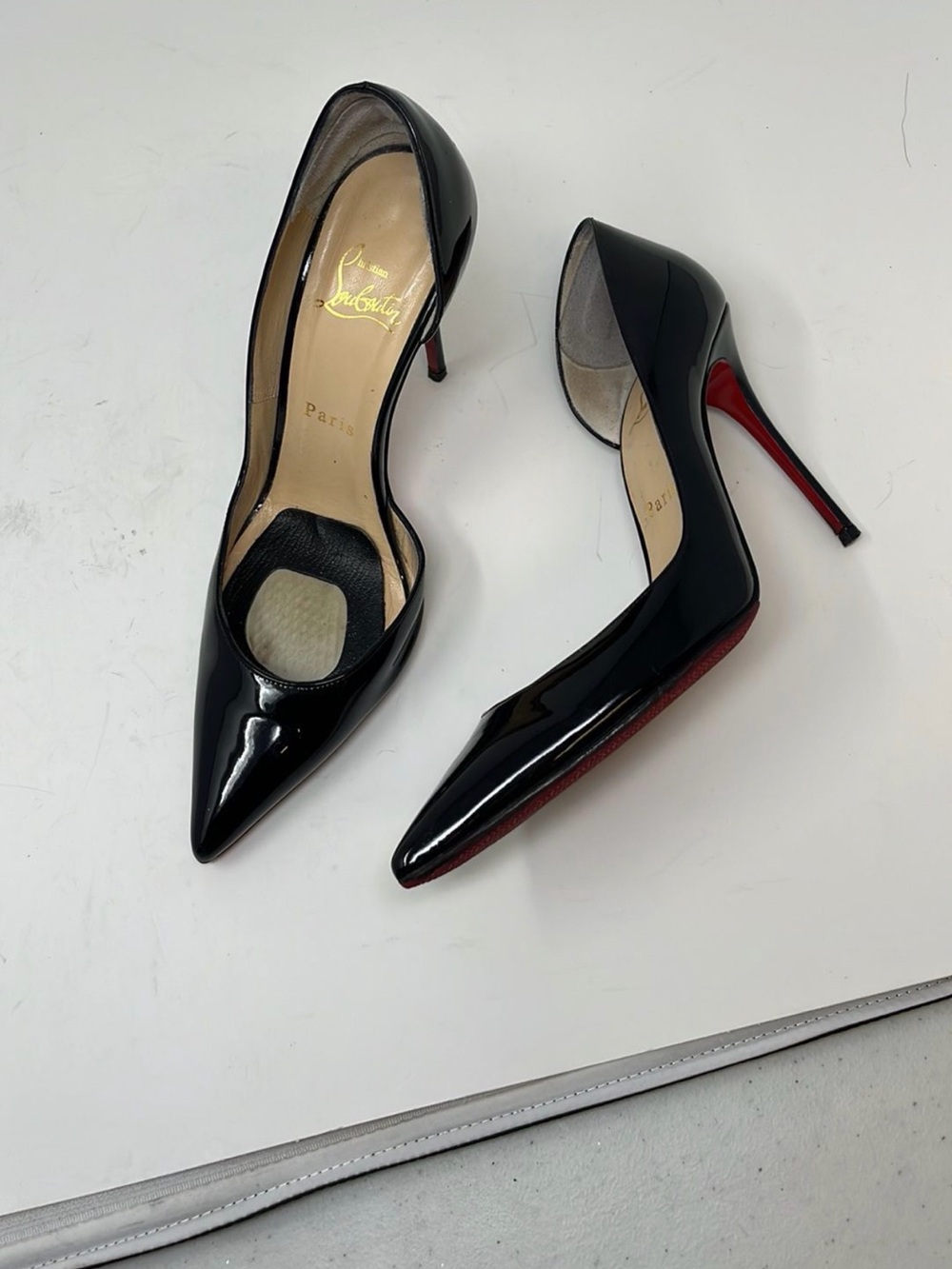 Christian Louboutin Iriza Patent Leather open side heels 37.5